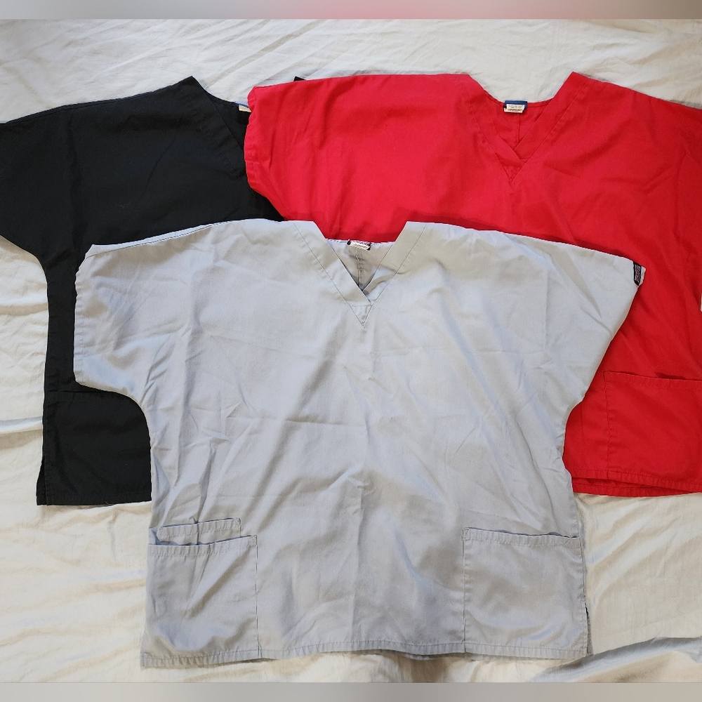 THREE Cherokee Scrub Tops 2XL